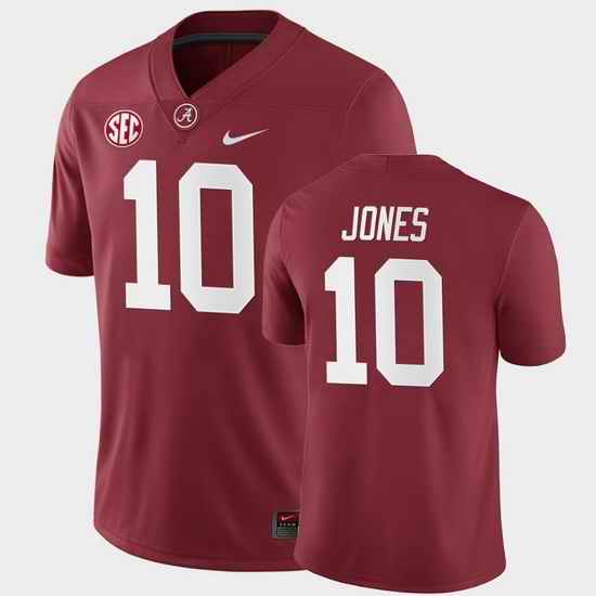 Men Alabama Crimson Tide Mac Jones College Football Crimson Home Game Jersey